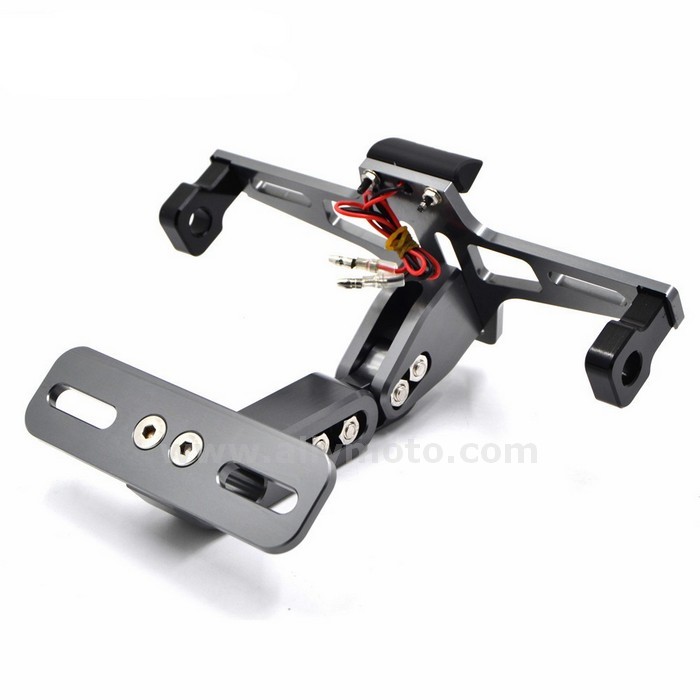 76 Universal Motorcycle Led Light Adjustable Multi-Angle Fender Eliminator License Plate Bracket Holder Tidy Tail Sport@3